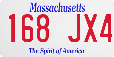 MA license plate 168JX4