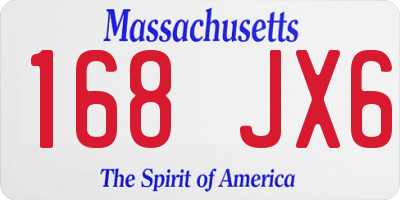 MA license plate 168JX6