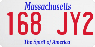 MA license plate 168JY2
