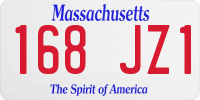 MA license plate 168JZ1
