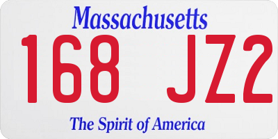 MA license plate 168JZ2