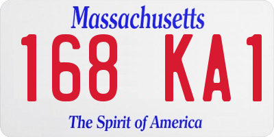 MA license plate 168KA1