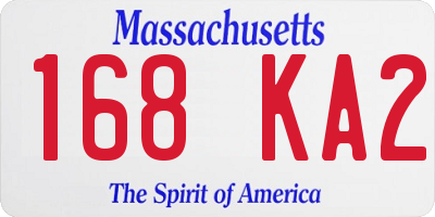 MA license plate 168KA2