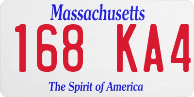 MA license plate 168KA4