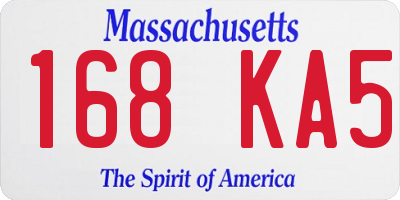 MA license plate 168KA5