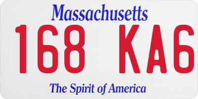 MA license plate 168KA6