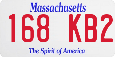 MA license plate 168KB2