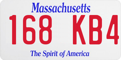 MA license plate 168KB4