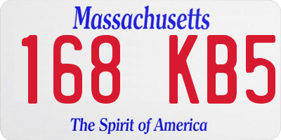 MA license plate 168KB5