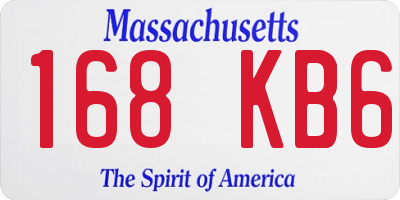 MA license plate 168KB6