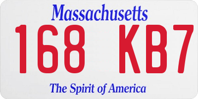 MA license plate 168KB7