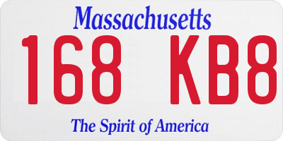 MA license plate 168KB8
