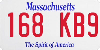 MA license plate 168KB9