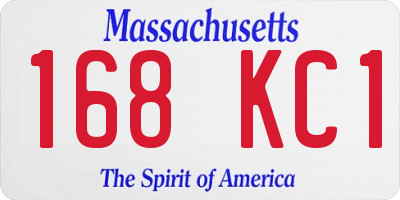 MA license plate 168KC1