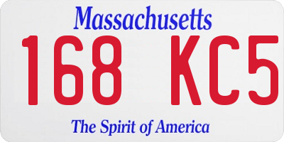 MA license plate 168KC5