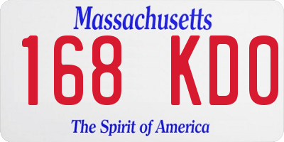 MA license plate 168KD0