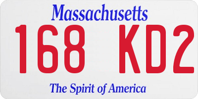 MA license plate 168KD2