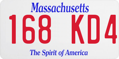MA license plate 168KD4