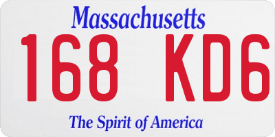 MA license plate 168KD6