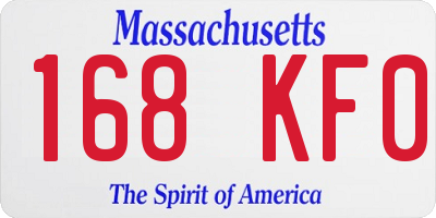 MA license plate 168KF0