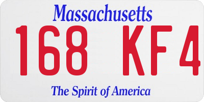MA license plate 168KF4