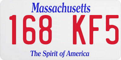 MA license plate 168KF5