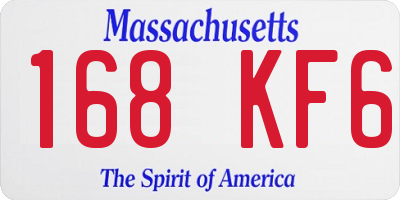 MA license plate 168KF6