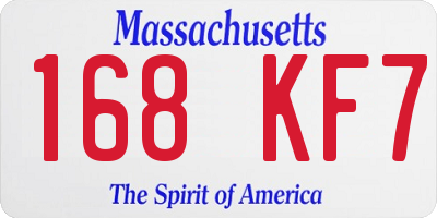 MA license plate 168KF7