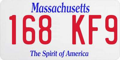 MA license plate 168KF9