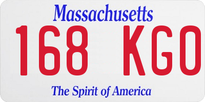MA license plate 168KG0