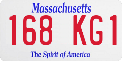 MA license plate 168KG1