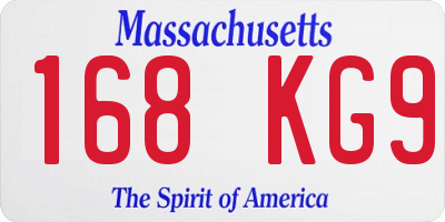 MA license plate 168KG9