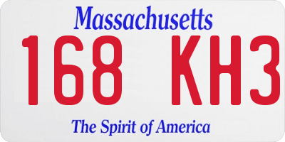 MA license plate 168KH3