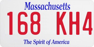 MA license plate 168KH4