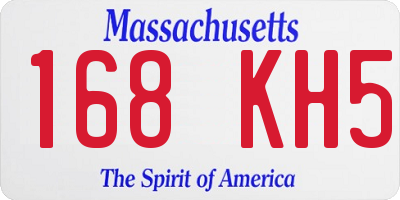 MA license plate 168KH5