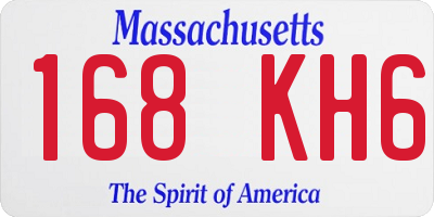 MA license plate 168KH6