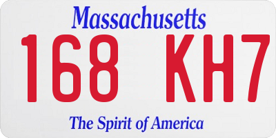 MA license plate 168KH7