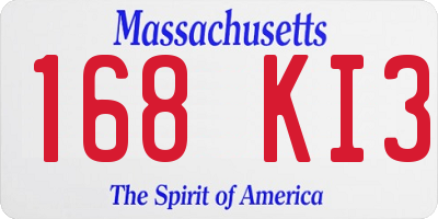 MA license plate 168KI3