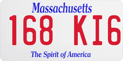 MA license plate 168KI6