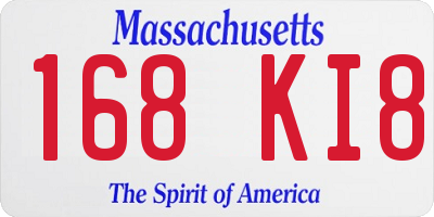 MA license plate 168KI8