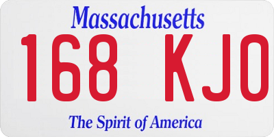 MA license plate 168KJ0