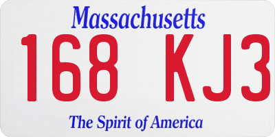 MA license plate 168KJ3