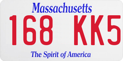 MA license plate 168KK5