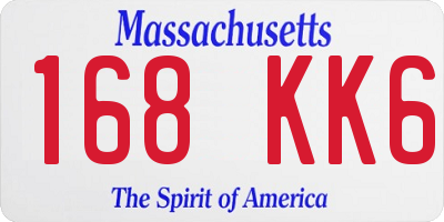 MA license plate 168KK6