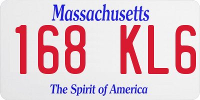 MA license plate 168KL6