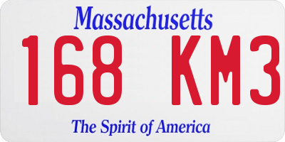 MA license plate 168KM3