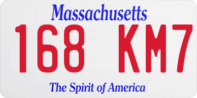 MA license plate 168KM7