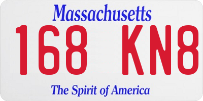 MA license plate 168KN8