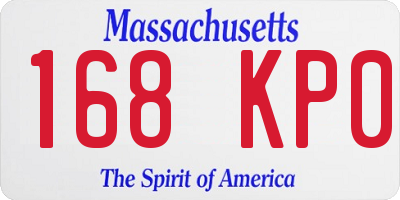 MA license plate 168KP0