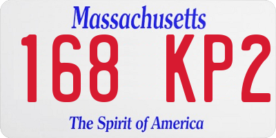 MA license plate 168KP2